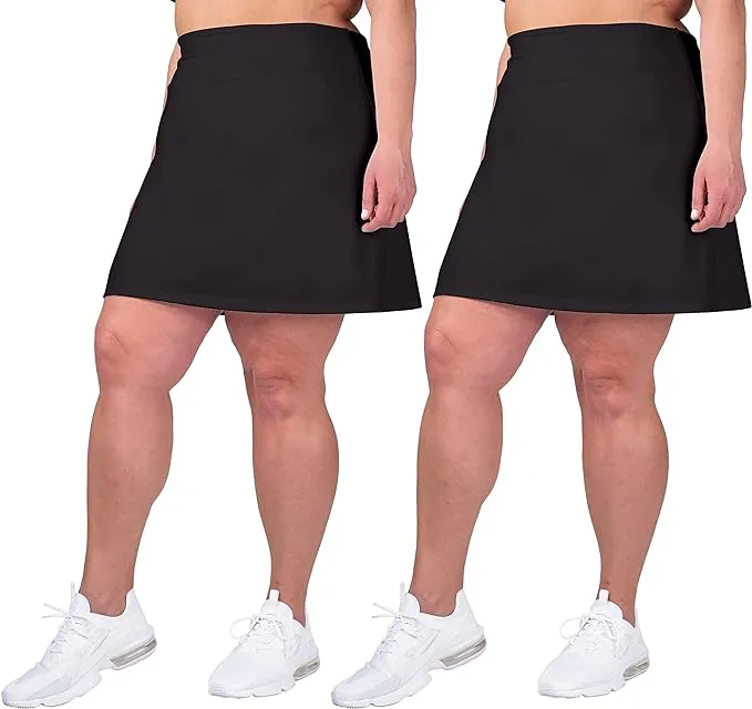 Inerzia 2 Pack Skorts Plus Size Skirts for Women High Waisted Active Skort Golf ...