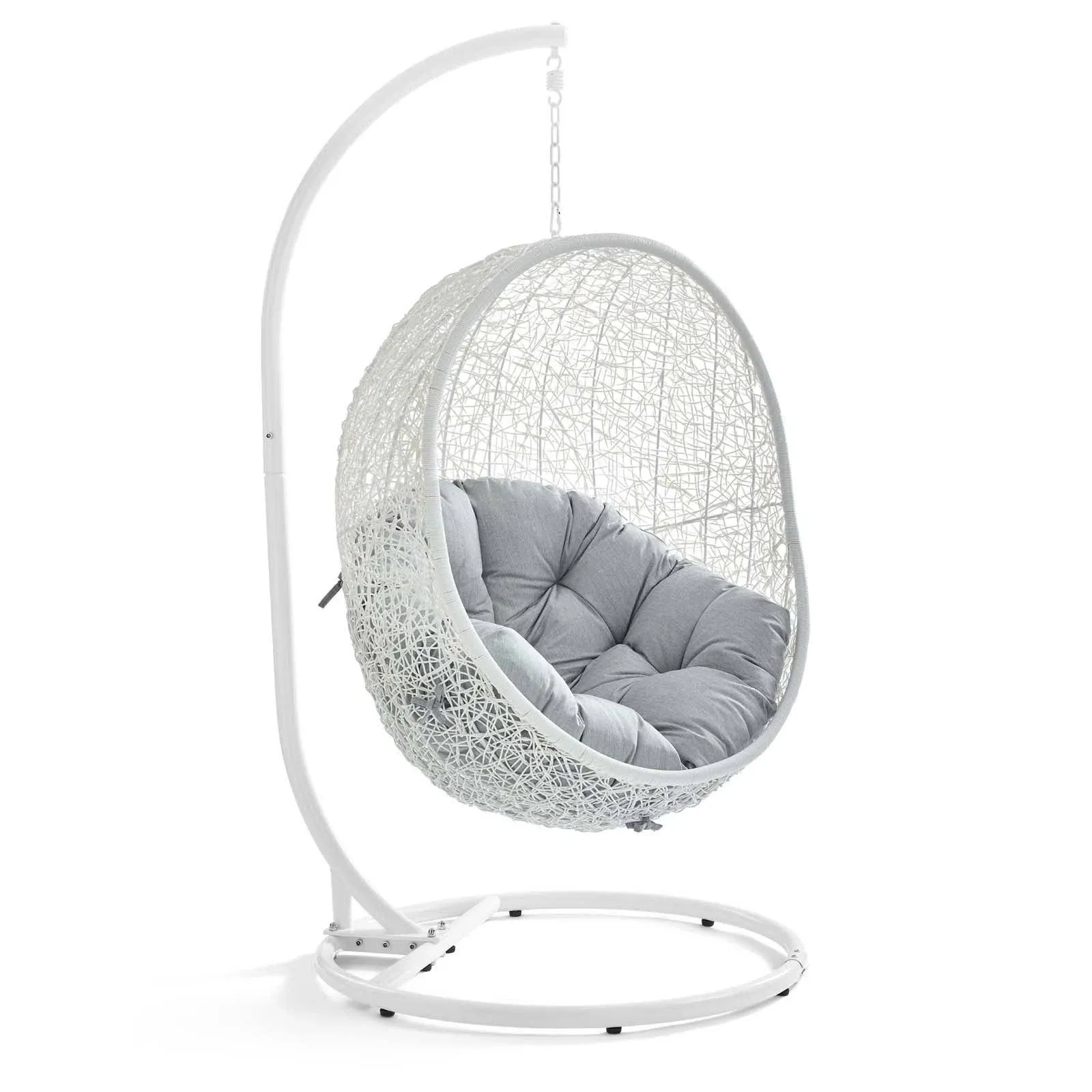 Modway Hide Outdoor Patio Swing Chair White / Gray / with Stand