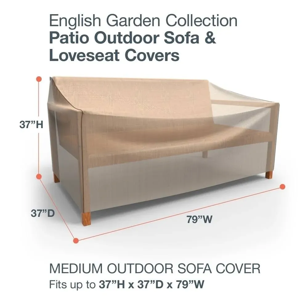 Budge English Garden Outdoor Patio Sofa Cover, Medium (Tan Tweed)