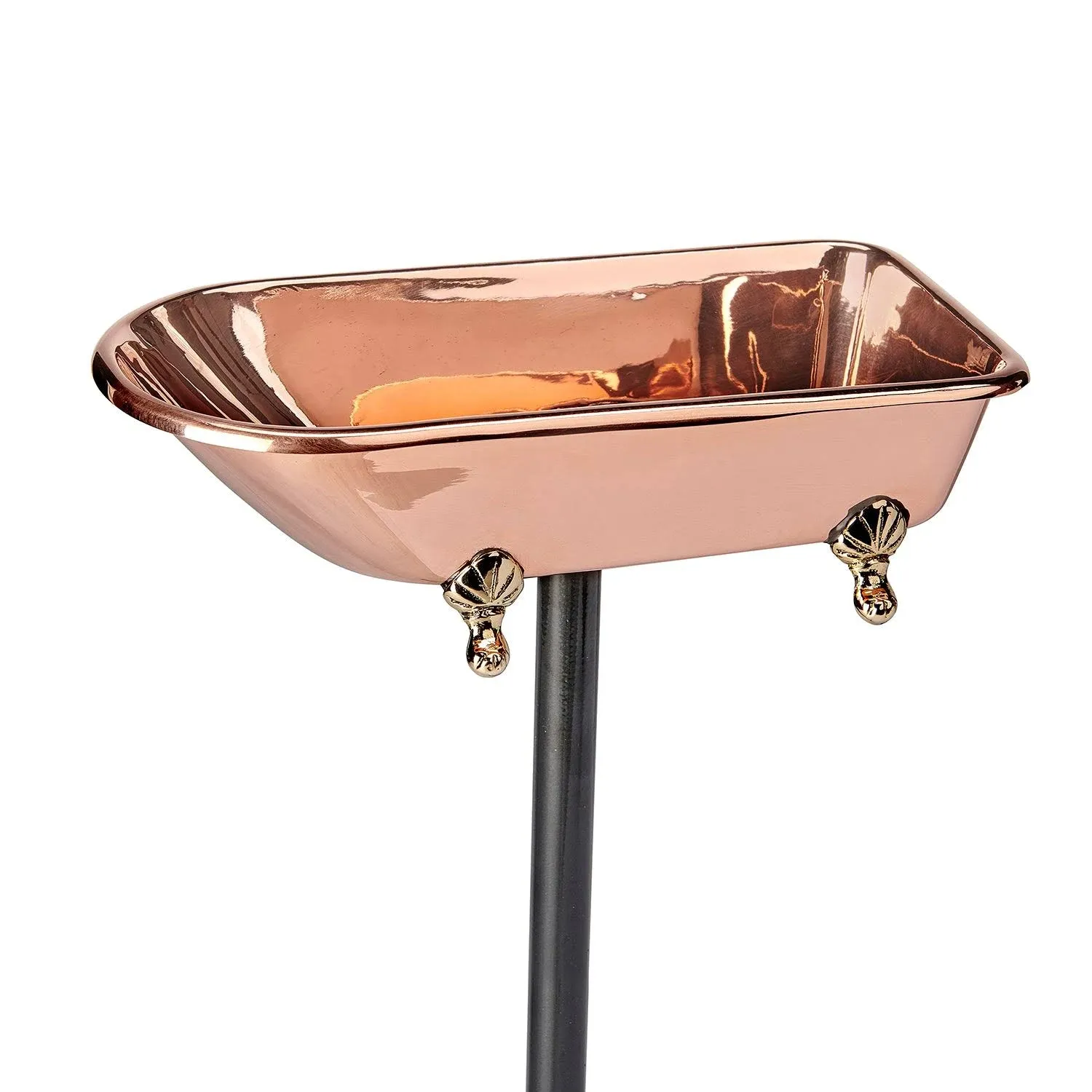 Good Directions Bird Bath 33&#034;X.4.5&#034;X10&#034; Decorative Lip+2 Pronged Base Copper