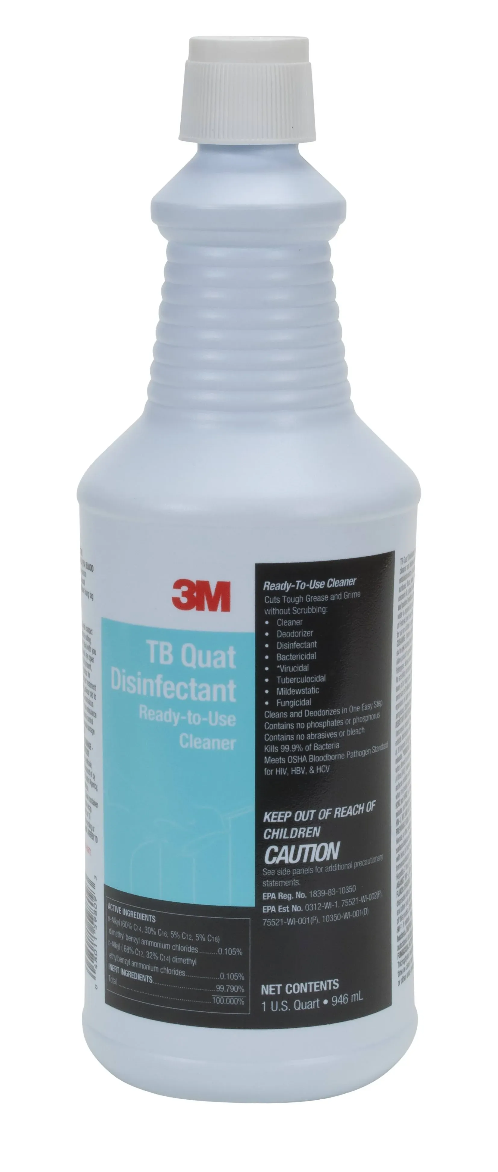 3M TB Quat Disinfectant Ready-To-Use Cleaner, 32 oz Bottle, 12/case