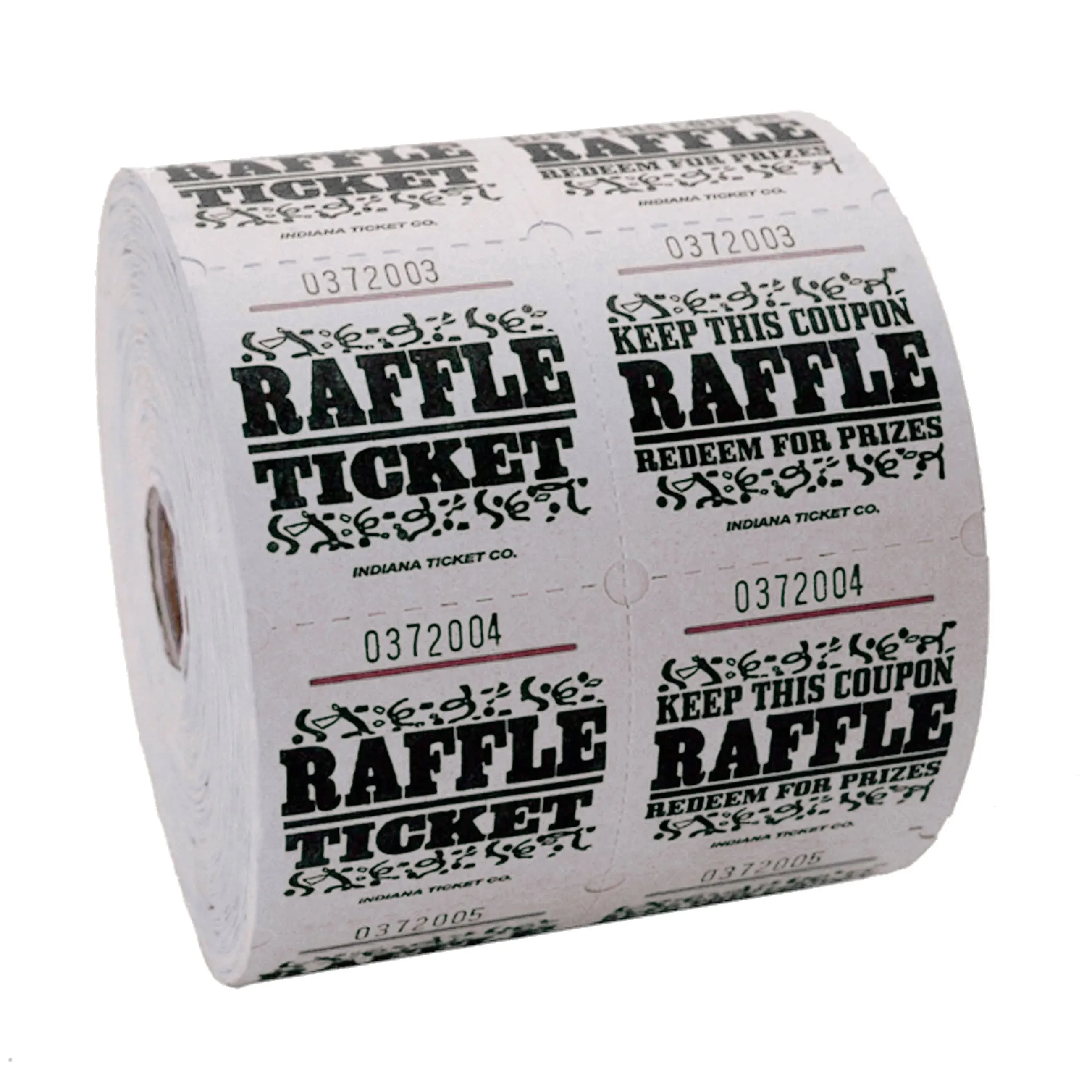 White Raffle Tickets : Roll of 1000