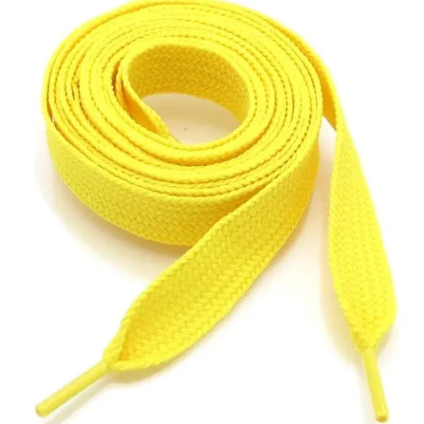 Thick Flat 3/4 inch Wide Shoelaces Solid Color for All Shoe Types, Yellow