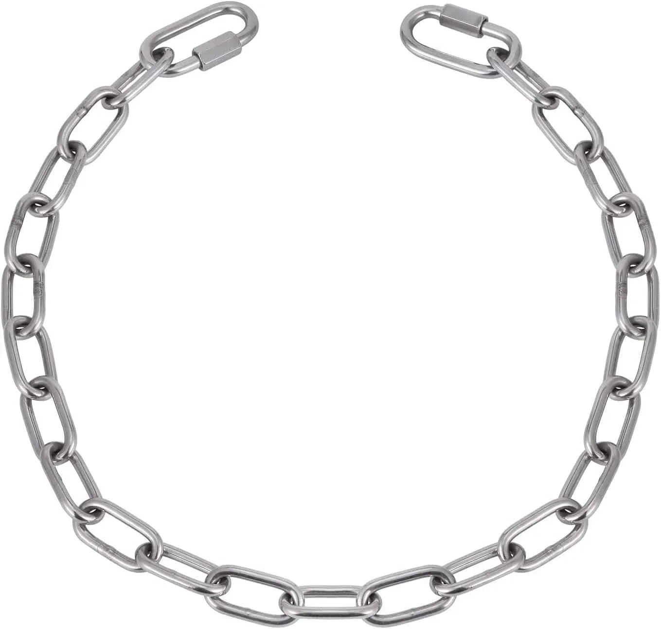 Stainless Steel Link Chain 3.28ft Long Metal Chain Link with 2 Locking Snap H...