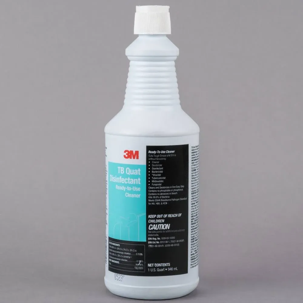 3M 29612 1 Qt. / 32 fl. oz. TB Quat Disinfectant Ready-to-Use Cleaner - 12/Case