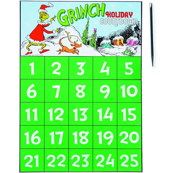 Dr. Seuss&#8482; The Grinch Scratch &#8217;N Reveal Advent Calendars - 12 Pc.