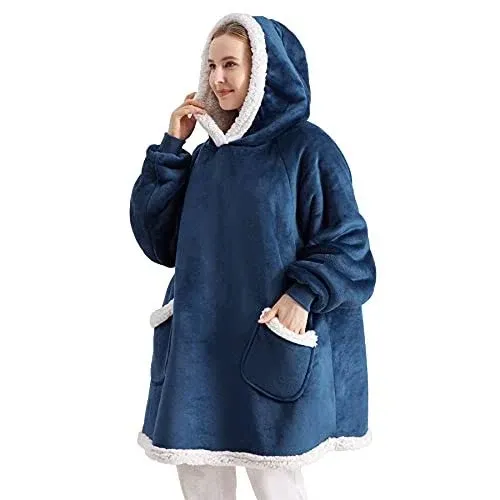 BEDSURE Wearable Blanket Hoodie Women - Sherpa Fleece Hooded Blanket for Women,