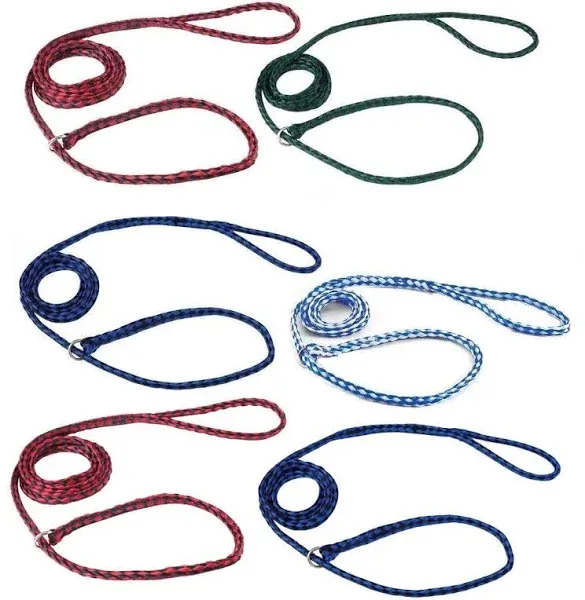 MPP Braided Poly Dog Control Slip Leads Assorted Color Vet Rescue Kennel Bulk ...