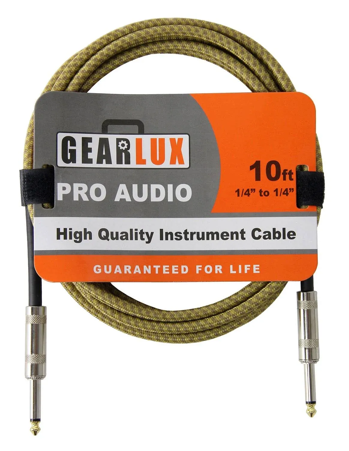 Gearlux Instrument Guitar Cable Tweed 10 Foot