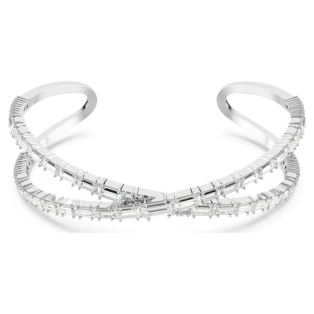 Swarovski Hyperbola Cuff, Infinity, White, Rhodium Plated