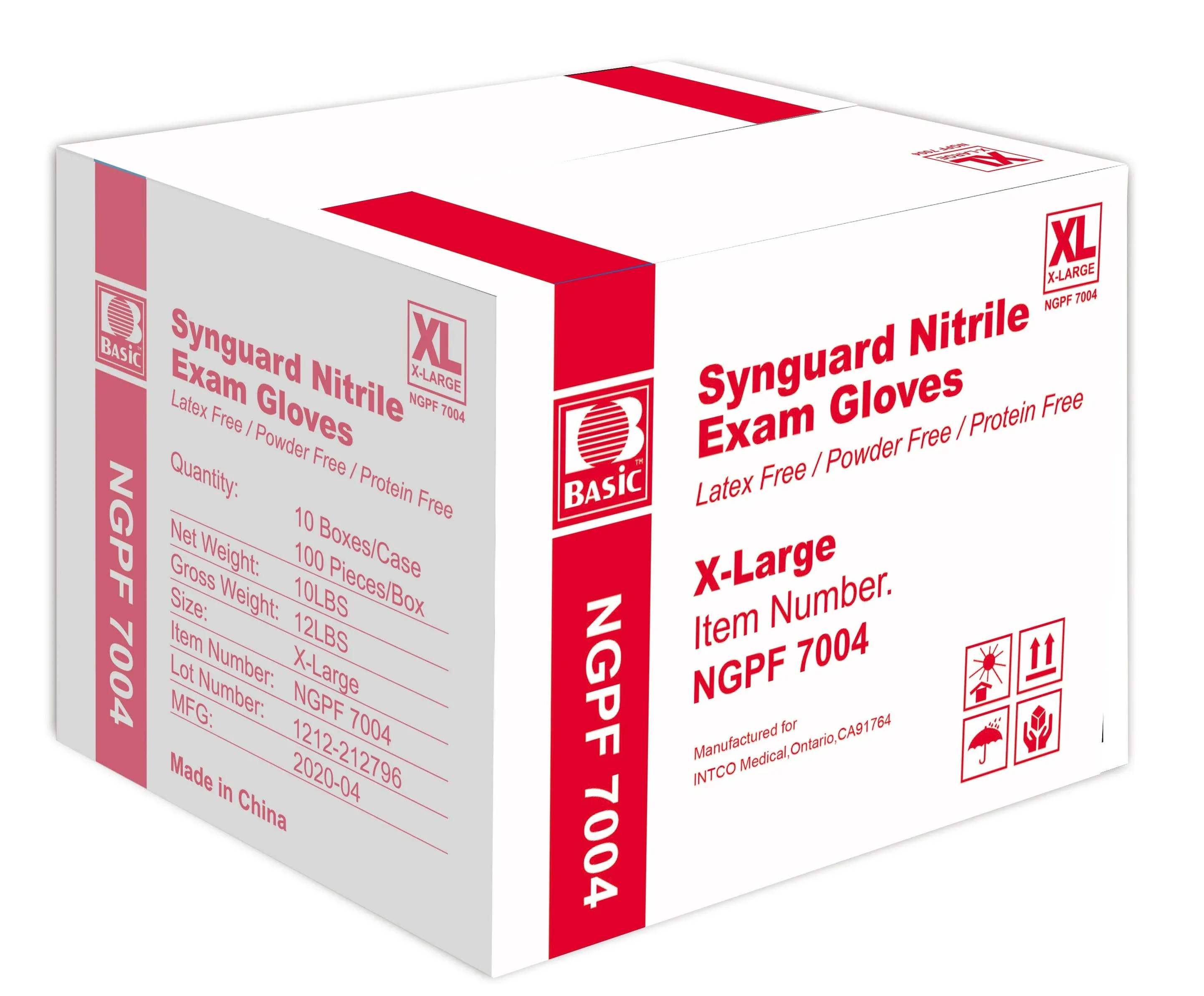 Synguard Nitrile Exam Gloves, Powder-Free, Blue, X-Large, 1000/Cs