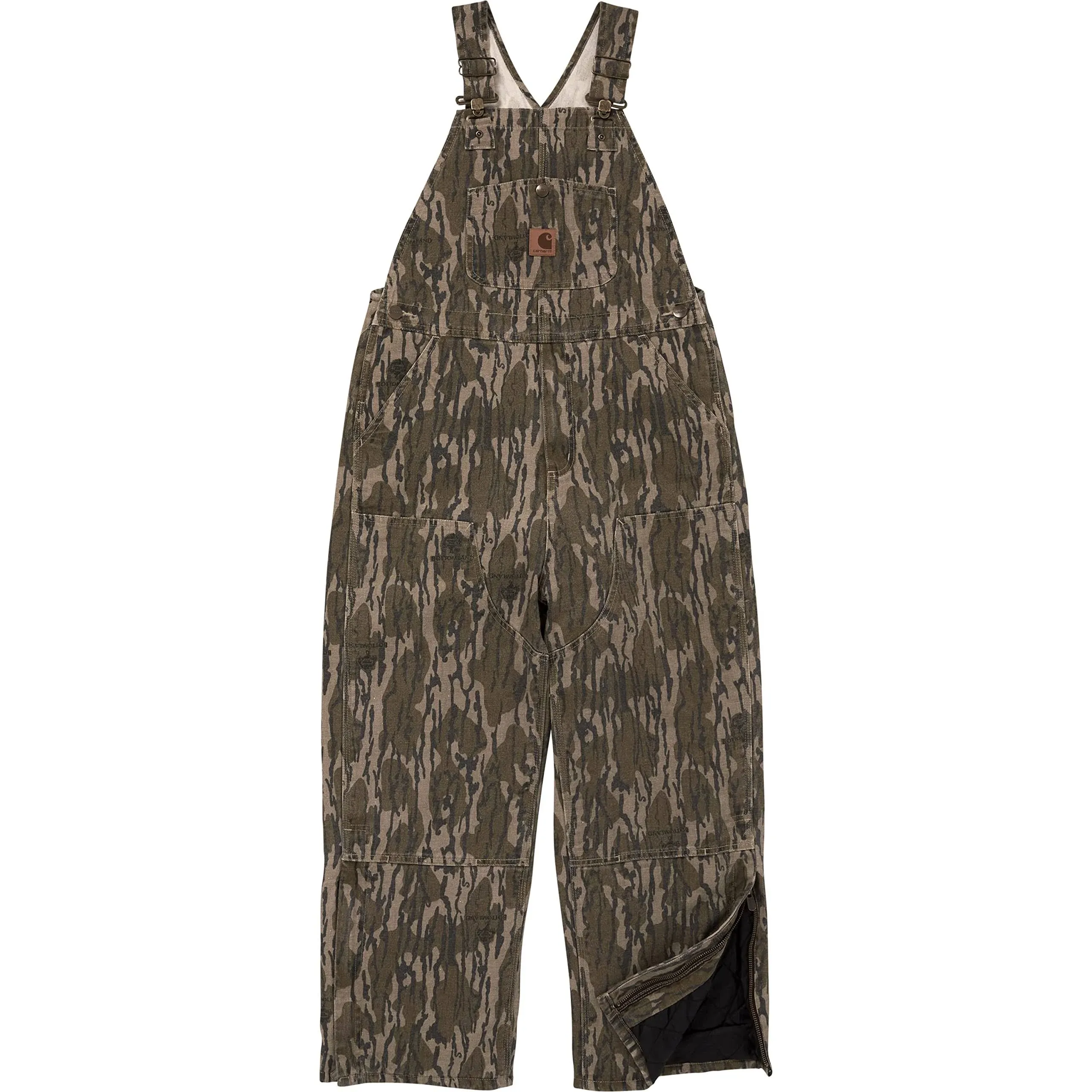 Carhartt Boys' Mossy Oak Bottomland Camo Insulated Loose Fit Bib Canvas Overalls