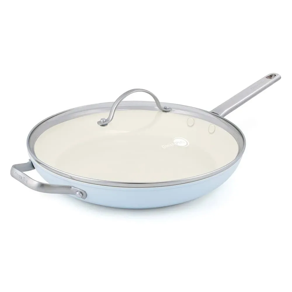 Padova Hard Anodized Healthy Ceramic Nonstick, 12&#034; Frying Pan Skillet with Li...