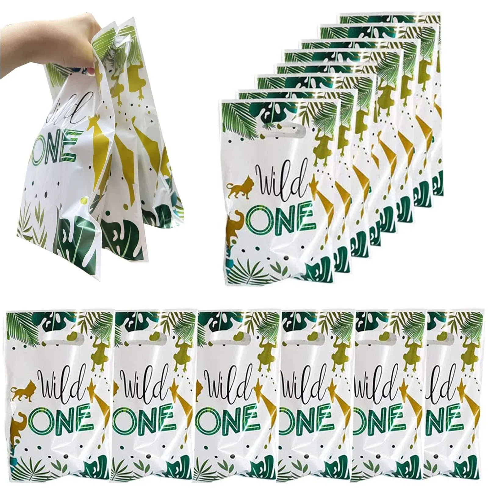 30 Packs Wild One Party Gift Bags Jungle Safari Party Favors Wild One Gift Ca...