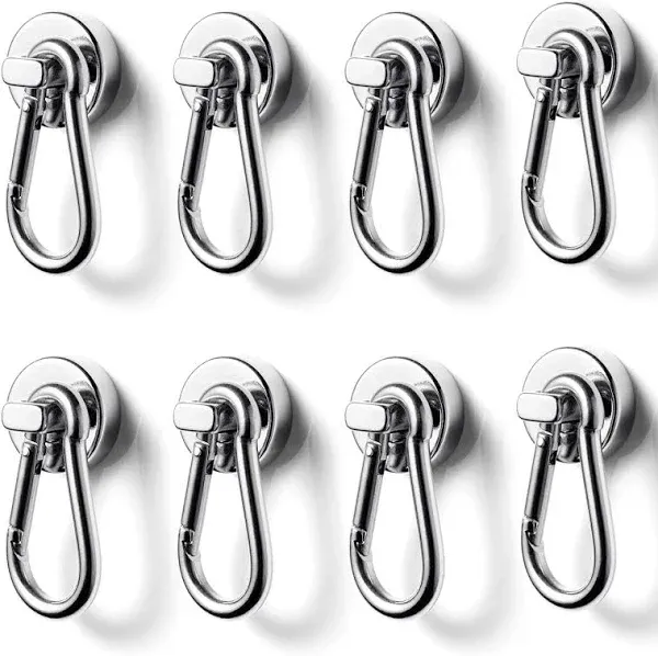 BTLIN Magnetic Hooks Strong, Heavy Duty Neodymium Magnet with Carabiner Hook ...