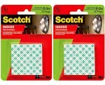 3M Scotch 311DC Heavy Duty 1-Inch Mounting Squares, 48 Squares (2 Sets)