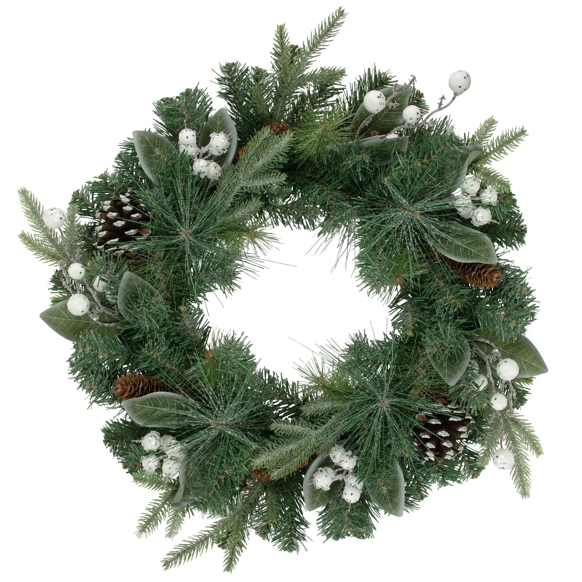 Northlight Frosted White Berry and Mixed Pine Artificial Christmas Wreath, 24 ...