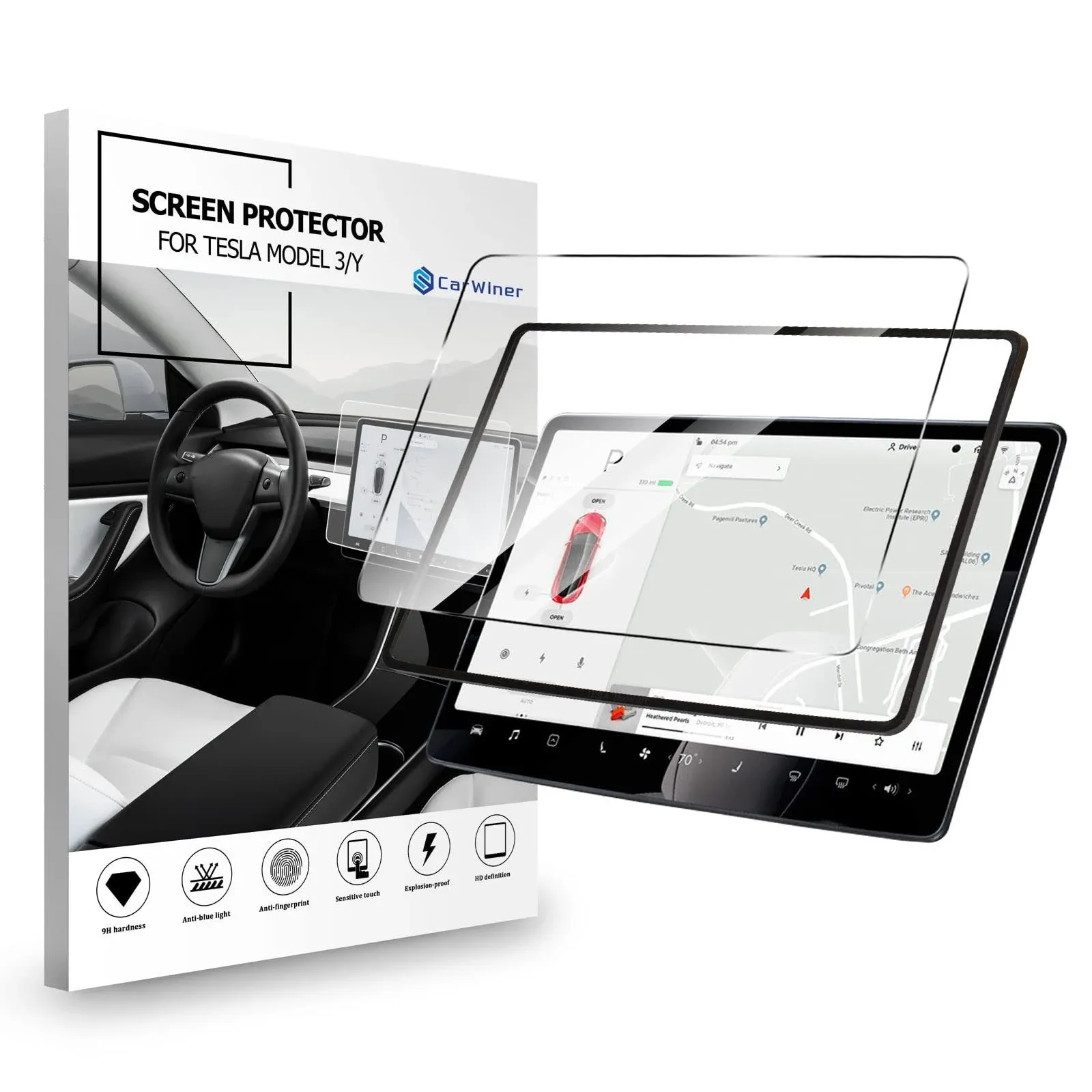 Carwiner HD Screen Protector for Tesla Model 3 Model Y 15 Center Control Touch ...