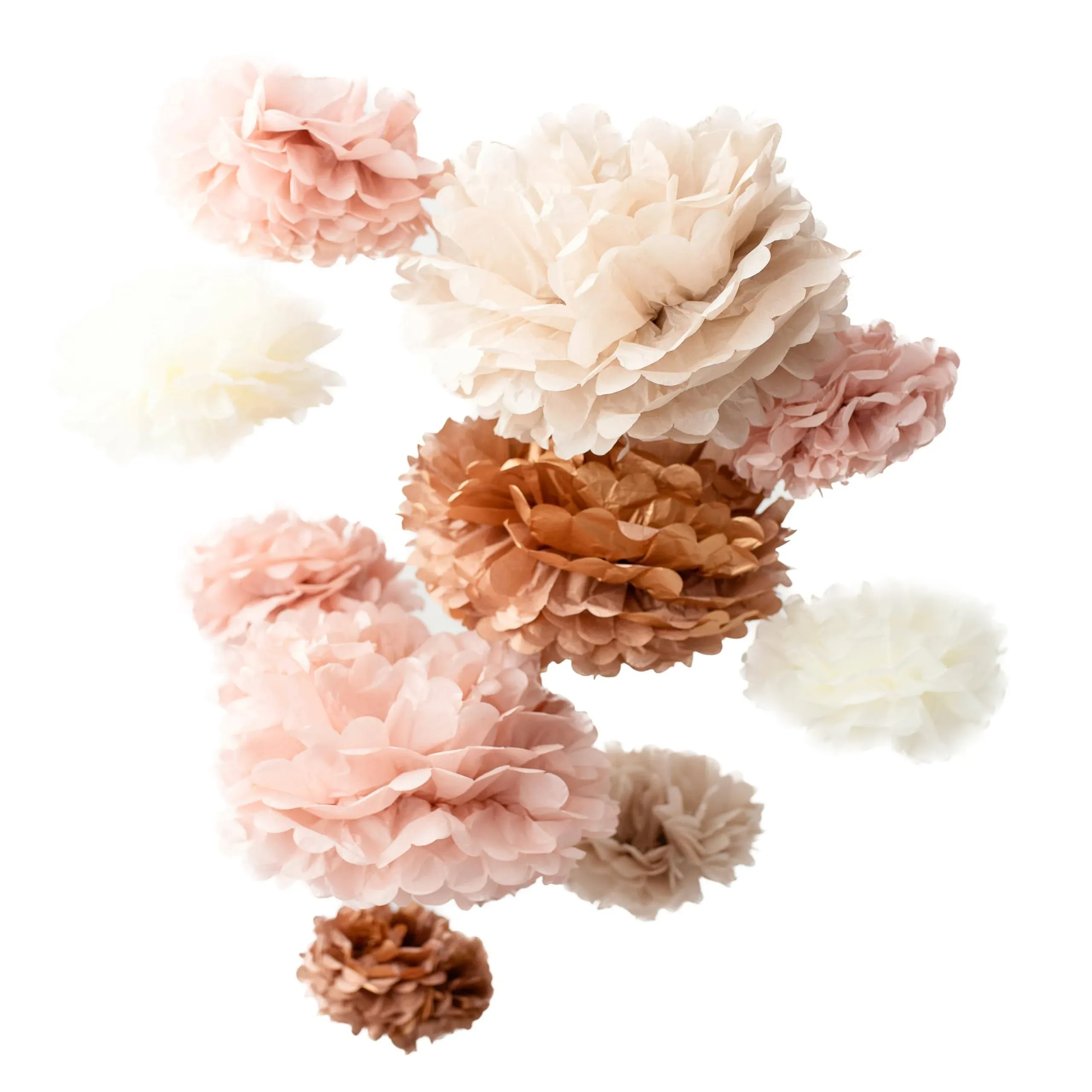 20 Pcs Party Tissue Paper Pom Poms Set - Blush Pink Tissue Paper Flowers Decorat