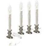 Electric LED Window Candle with Clear Bulb, Metal Slimline Base (VT-9133, Pack of 4)