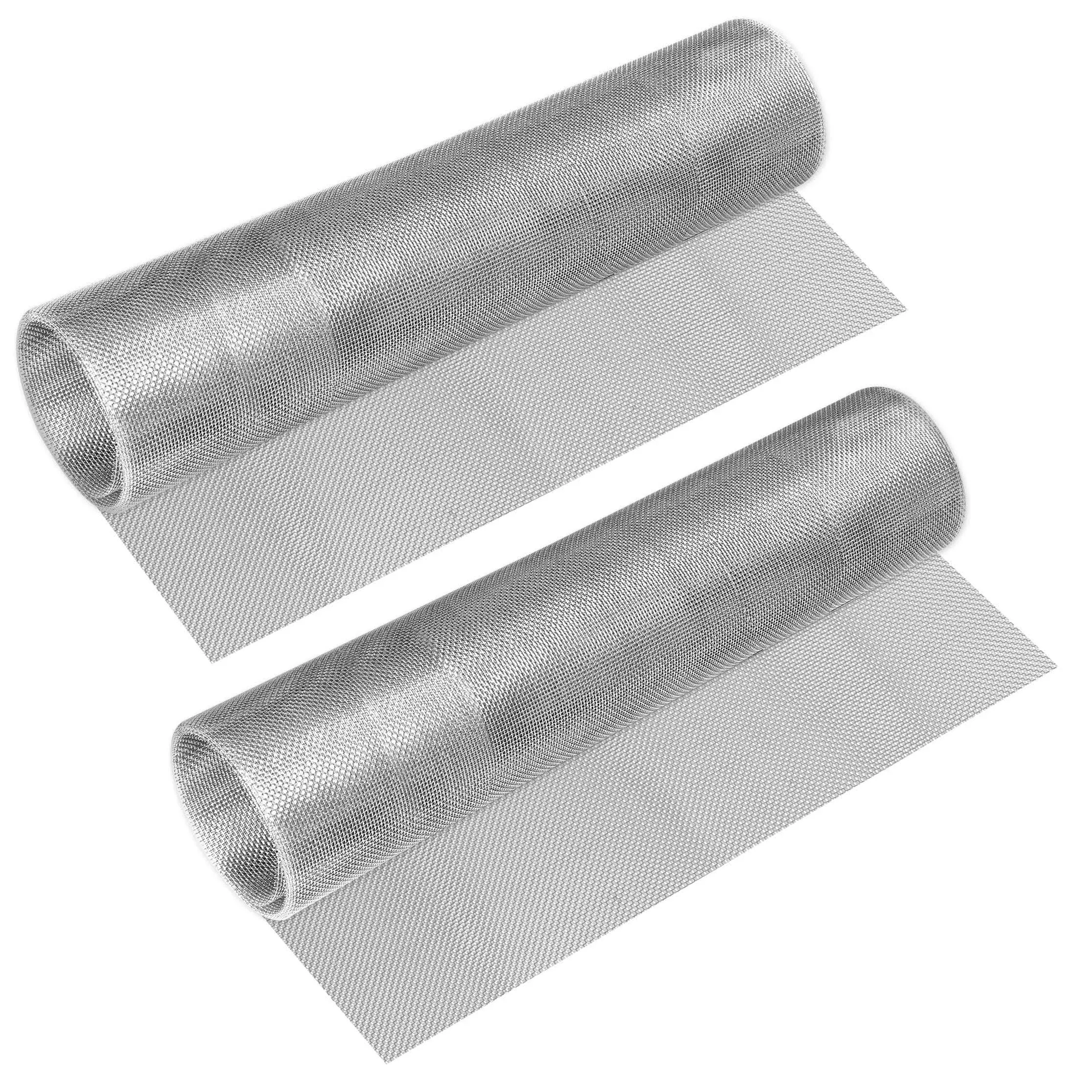 2 Rolls - 304 Stainless Steel Woven Wire Mesh,angeliox 20 Mesh Air Vent Mesh ...