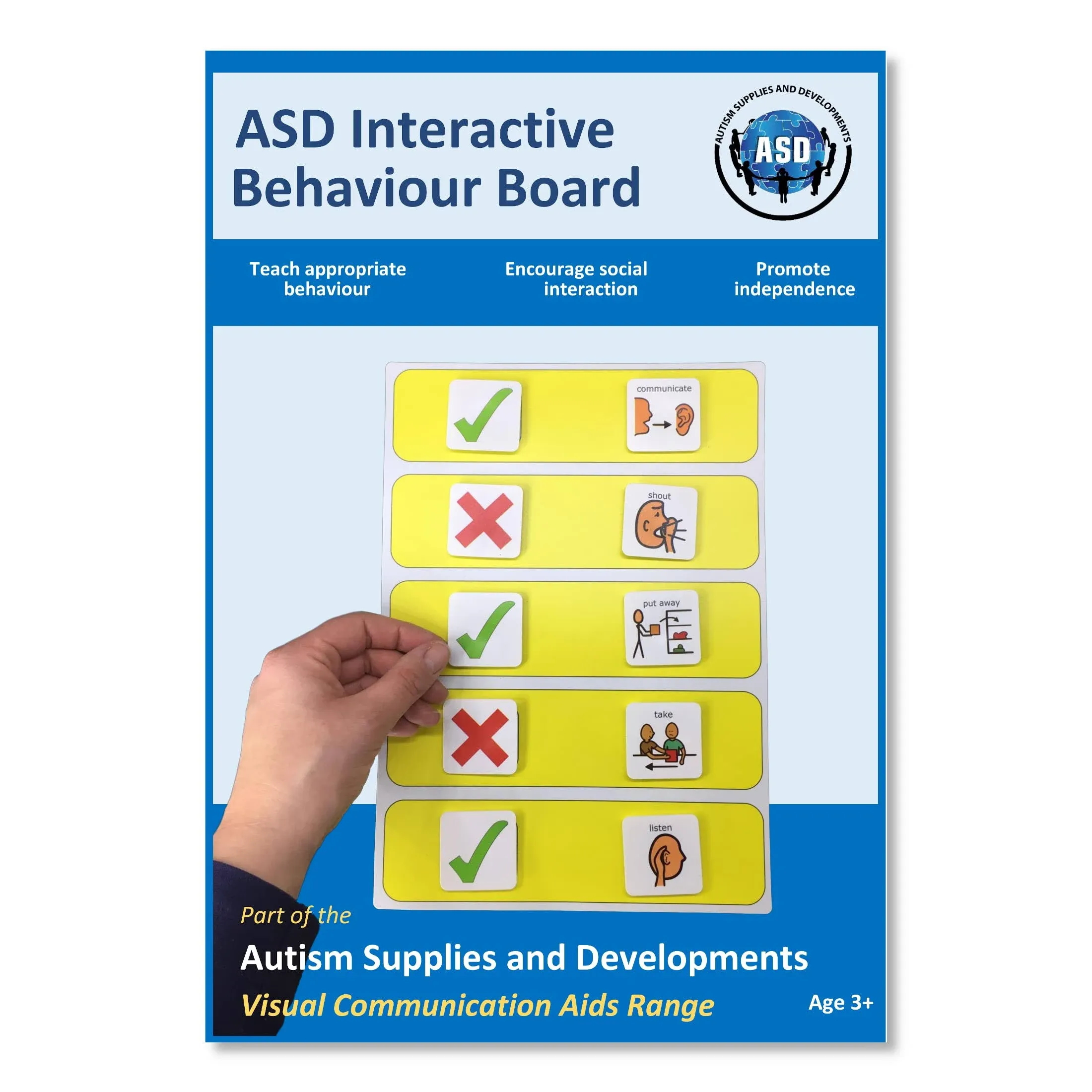 Positive Behavior Board for Kids -Premium Durable Plastic - Preschool Classroom Must Have - ABA Therapy –Visual Schedule for Kids –Special Education -Autism Learning Materials (English)