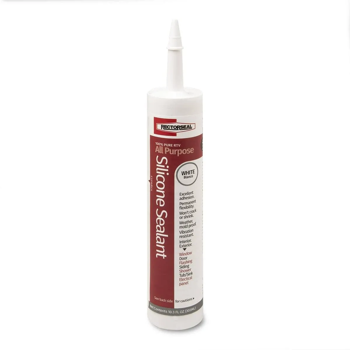 Rectorseal 57505 White 10.3-Ounce Tube General Purpose Silicone Caulk