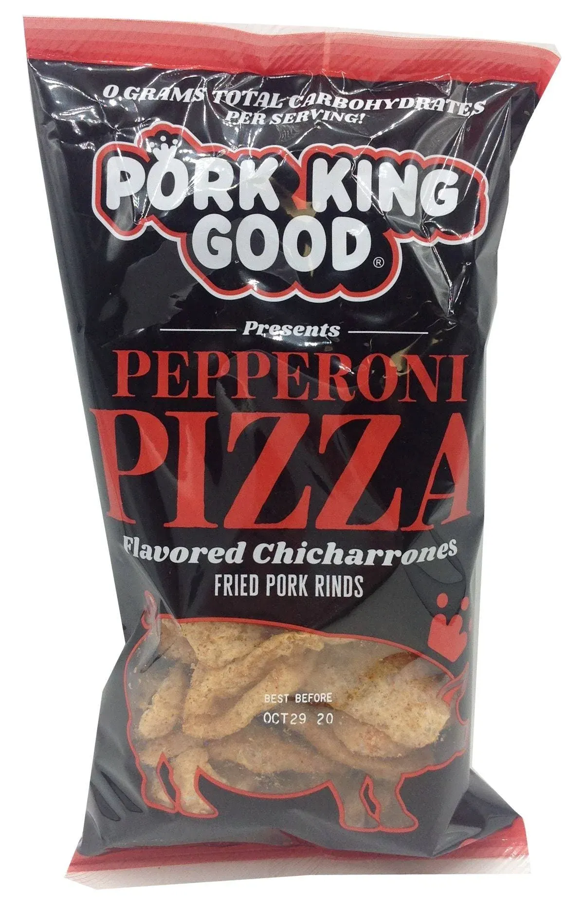 Pork King Good Pepperoni Pizza Pork Rinds (Chicharrones) (4 Pack) Keto Snacks