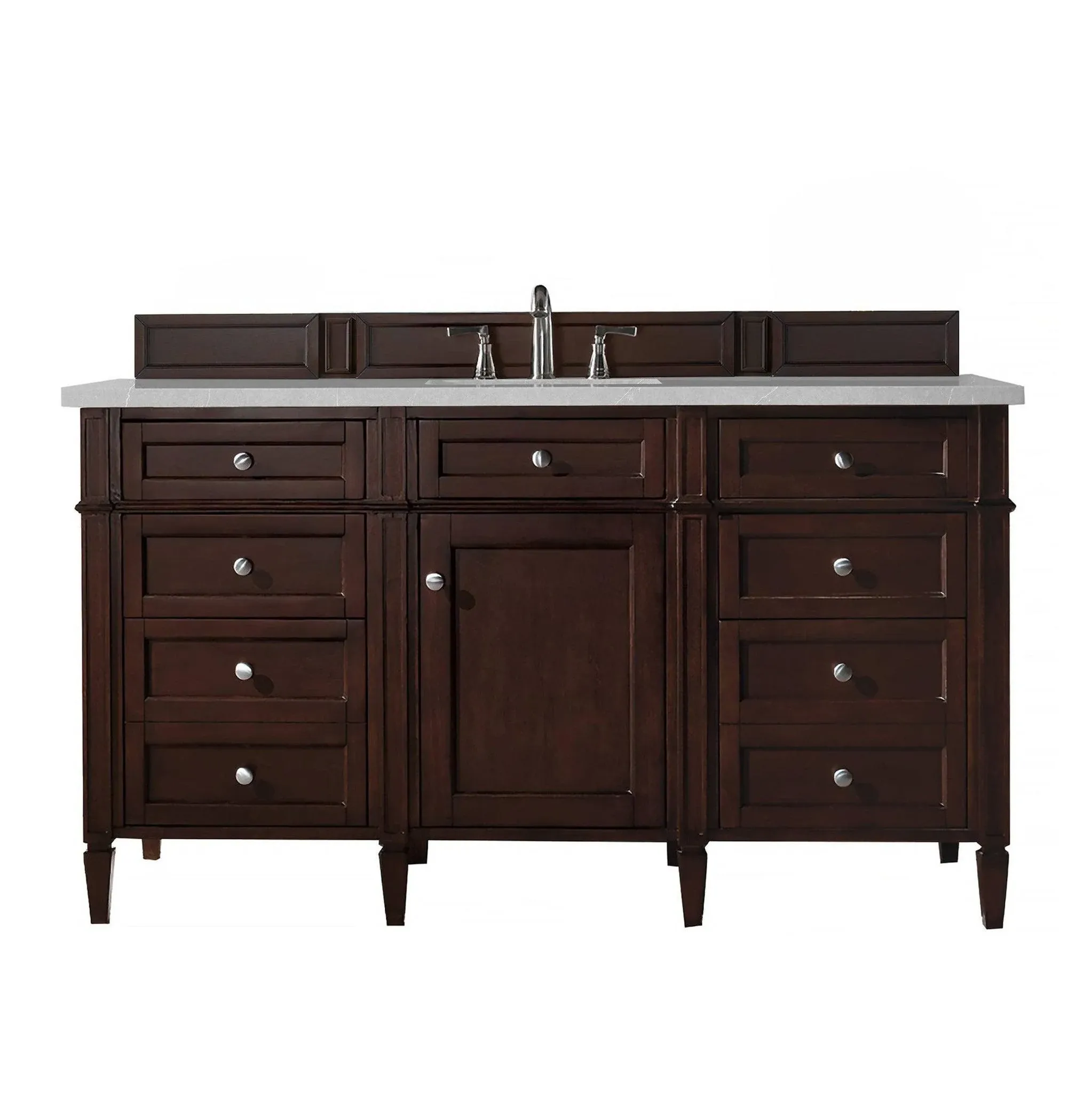 James Martin Vanities Brittany 60" Single Vanity, Burnished Mahogany / 3 cm ...