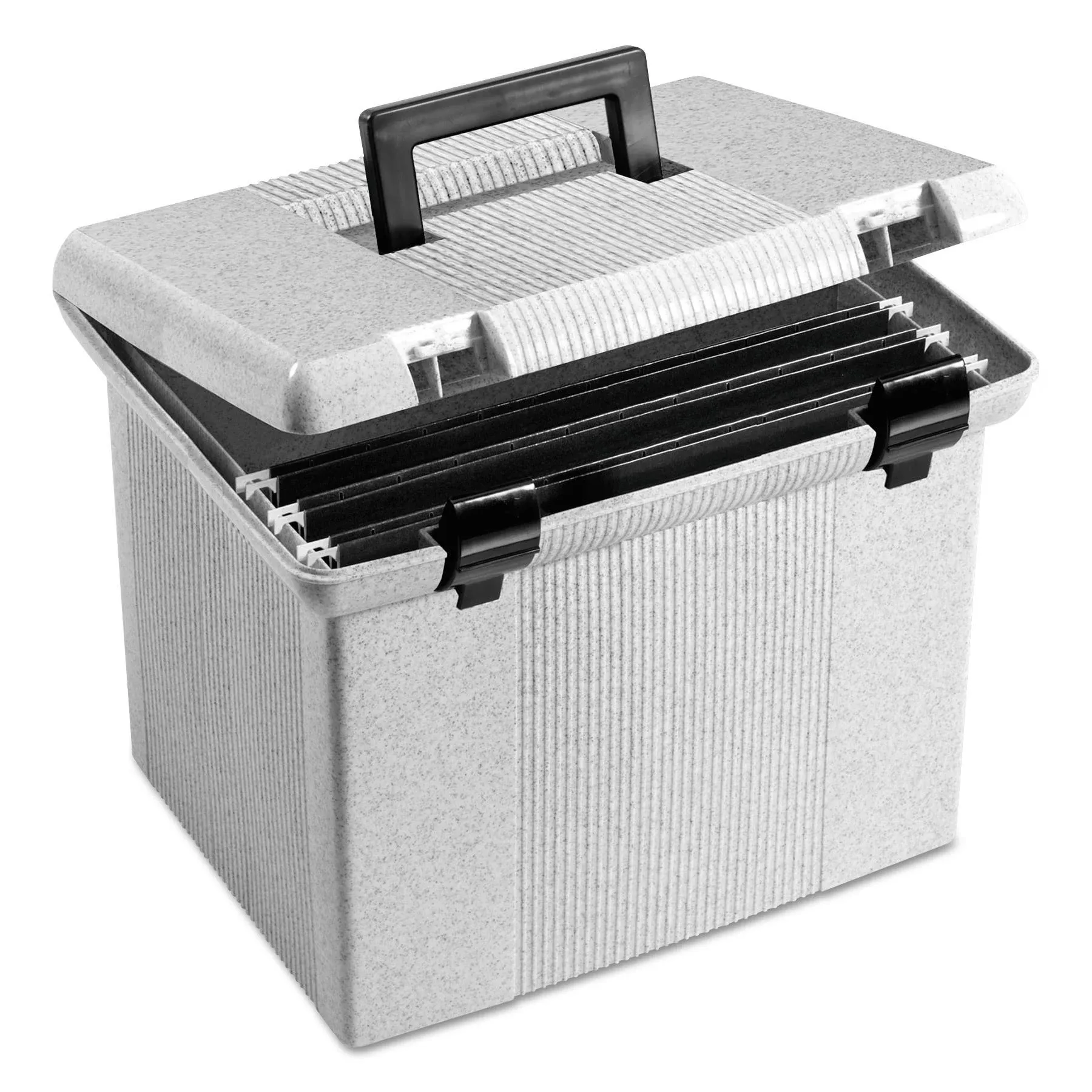 Pendaflex Portable File Box, 11"H x 14" W x 11 1/8" D, Granite (41747)