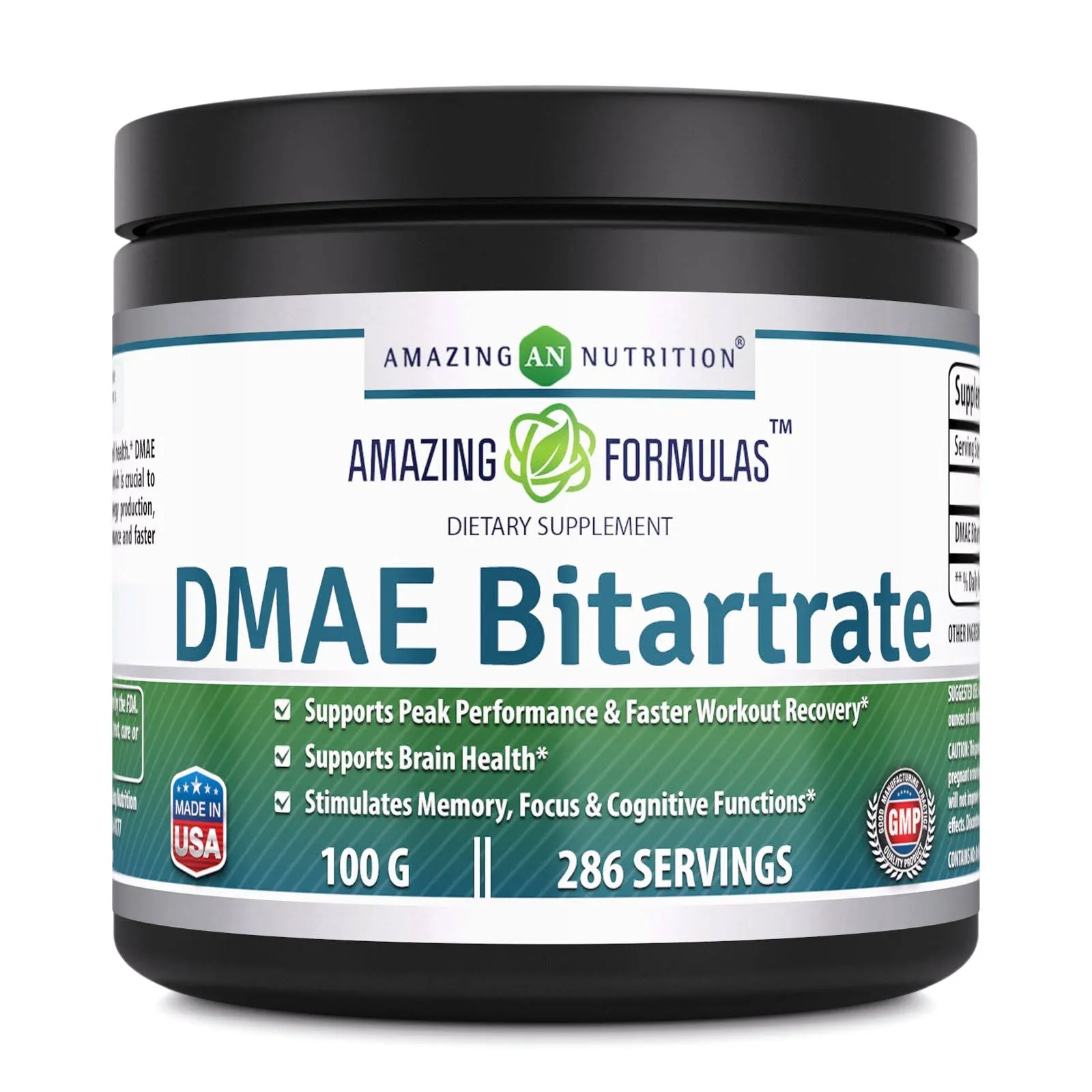 Amazing Nutrition Amazing Formula DMAE Bitartrate Dietary Supplement- 100 Grams ...