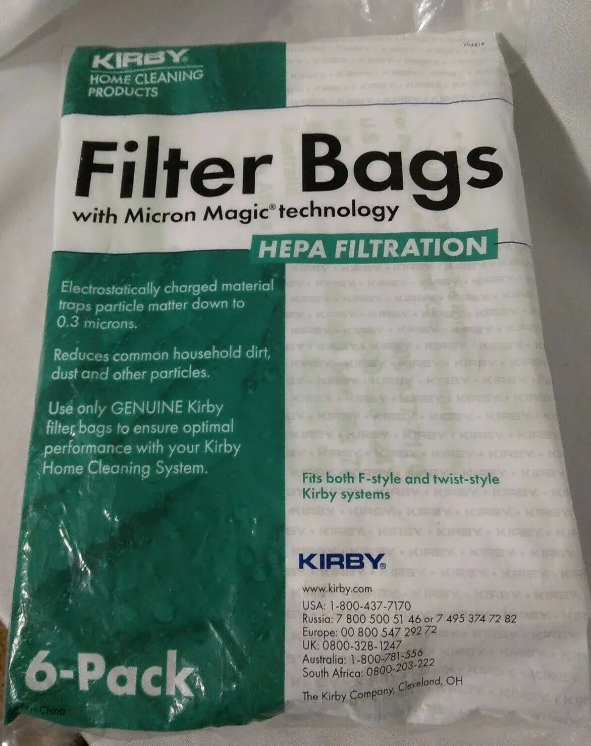 Genuine Kirby Micron Magic Hepa Filter Plus   205814 2 pk for F-style and Twist