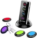 Key Finder, Reyke 80dB+ RF Item Locator Tags with 131ft. Working Range, Wireless Remote Finder Key Finder Locator for Finding Wallet Key Phone Glasses Pet Tracker, 1 RF Transmitter & 4 Receivers