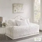 Madison Park - Sabrina 5 Piece Tufted Cotton Chenille Daybed Set - White - Daybed