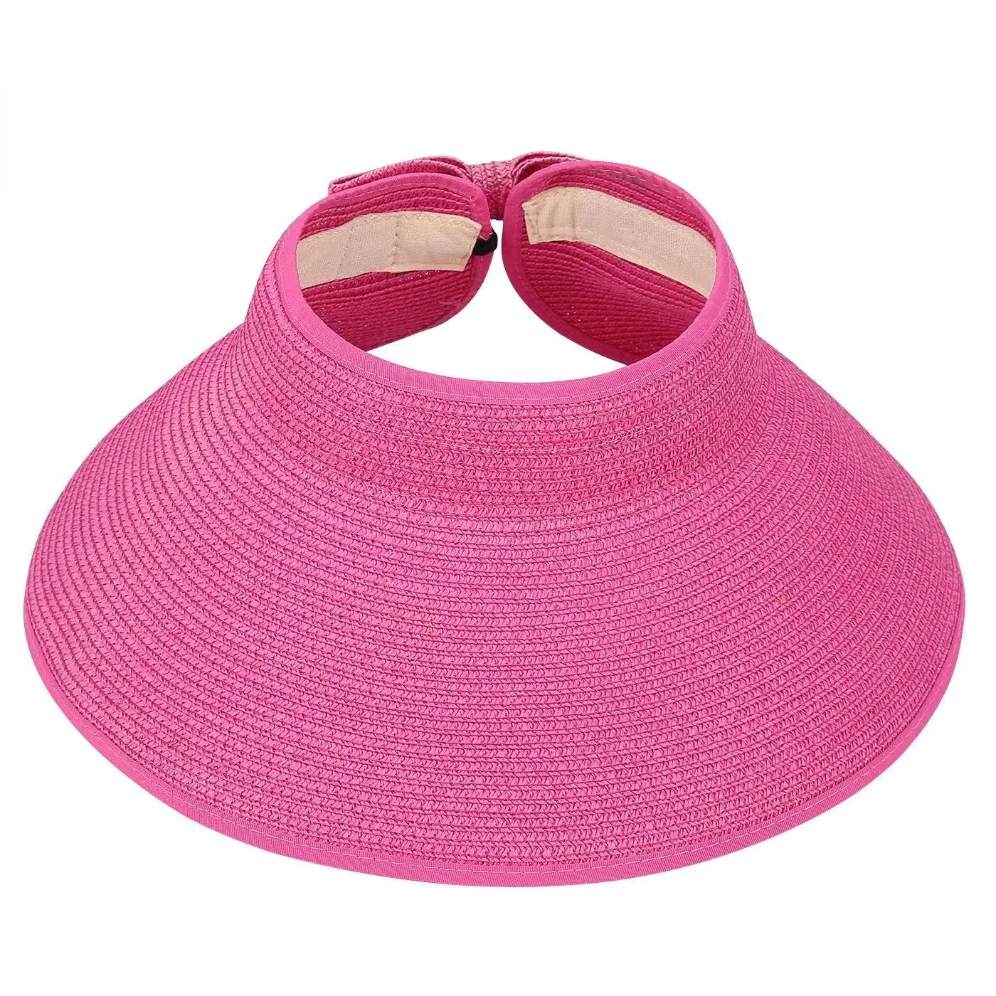 HDE Sun Visor for Women Roll Up Ponytail Hat Packable Beach Straw Visor Sun Hats