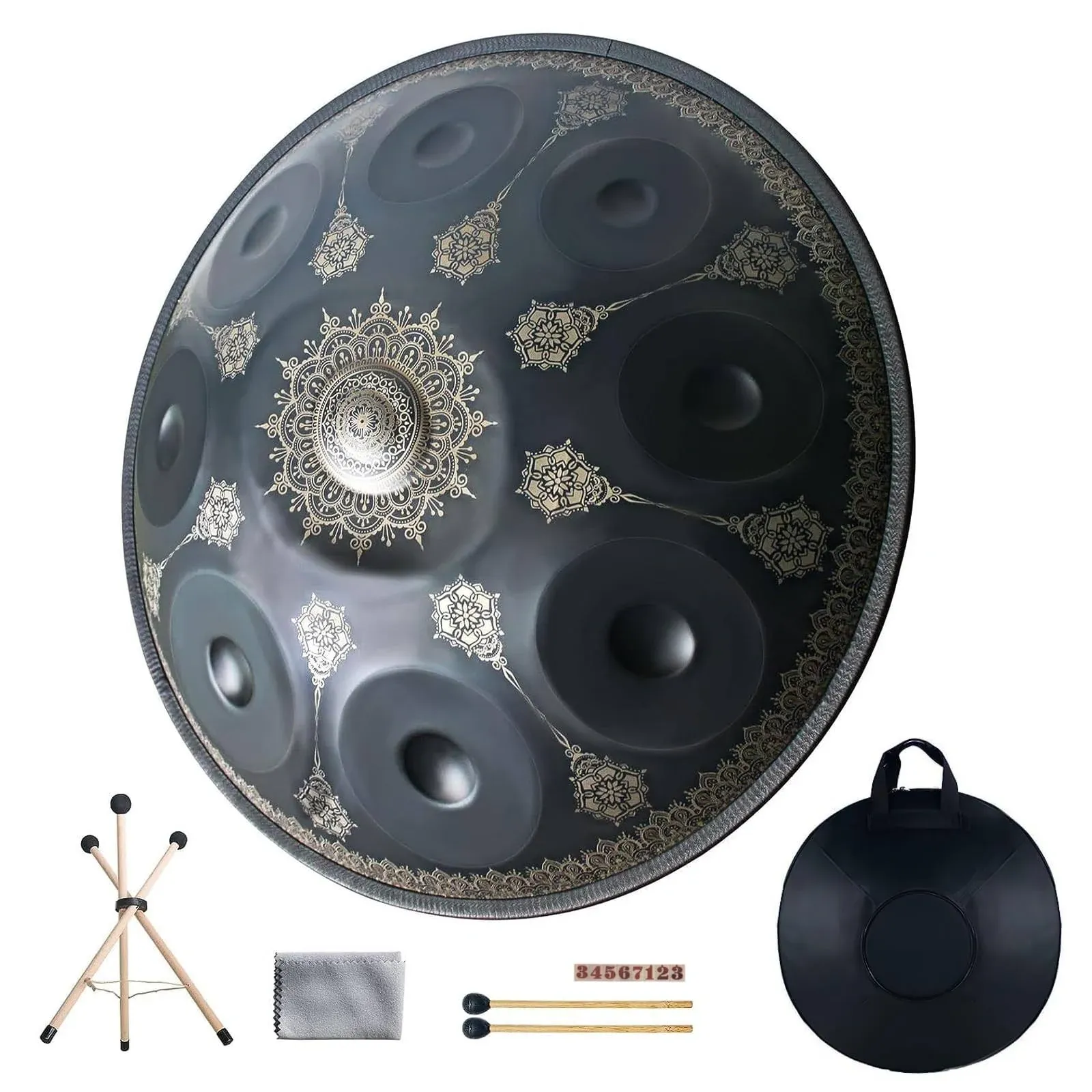 Handpan Drum for Adults,440HZ Hand Pan 9 Note 22 Inches D Minor Musical Handp...