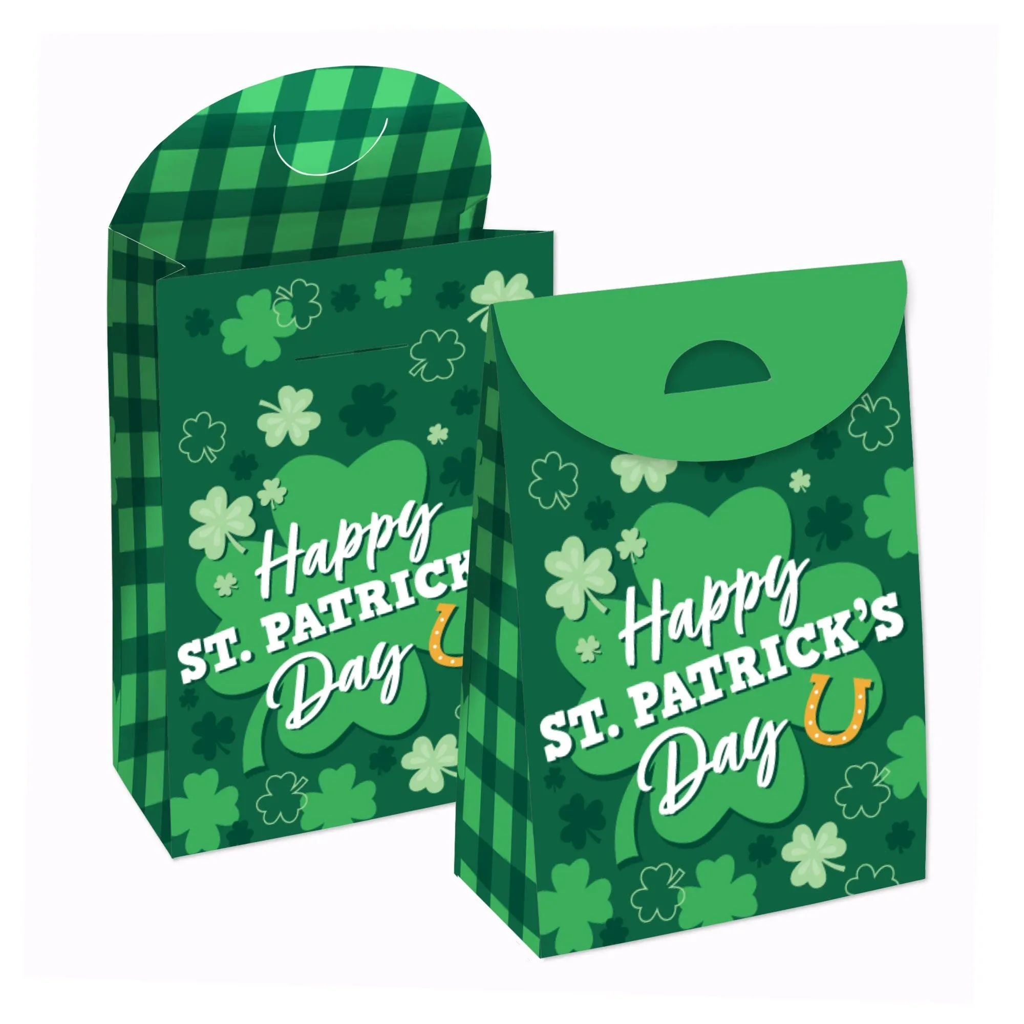 "Shamrock St. Patrick's Day - Saint Paddy’s Day Gift Favor Bags - Party Goodie Boxes - Set of 12"