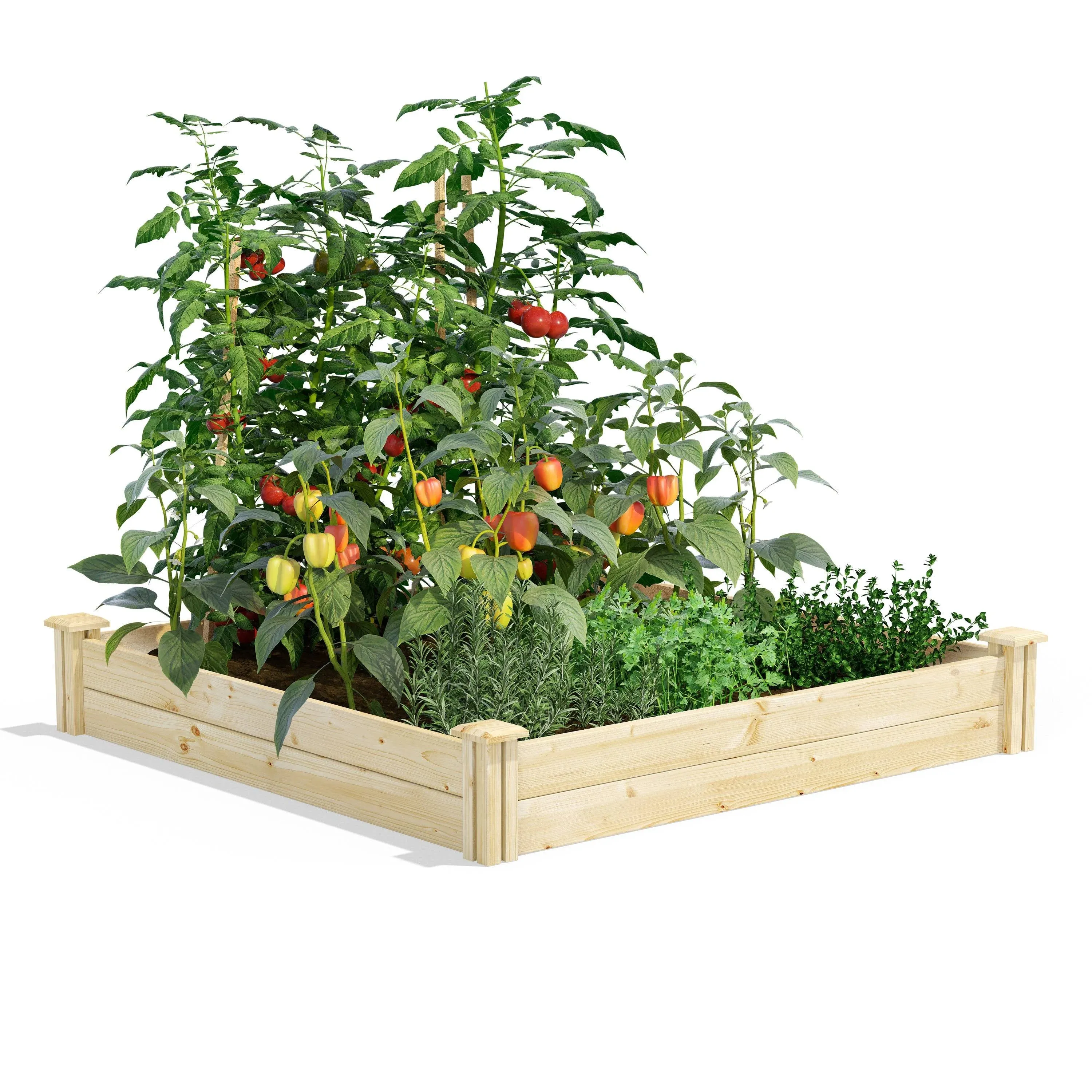 Greenes Fence Original Pine Raised Garden Bed, 4' x 4' x 7"