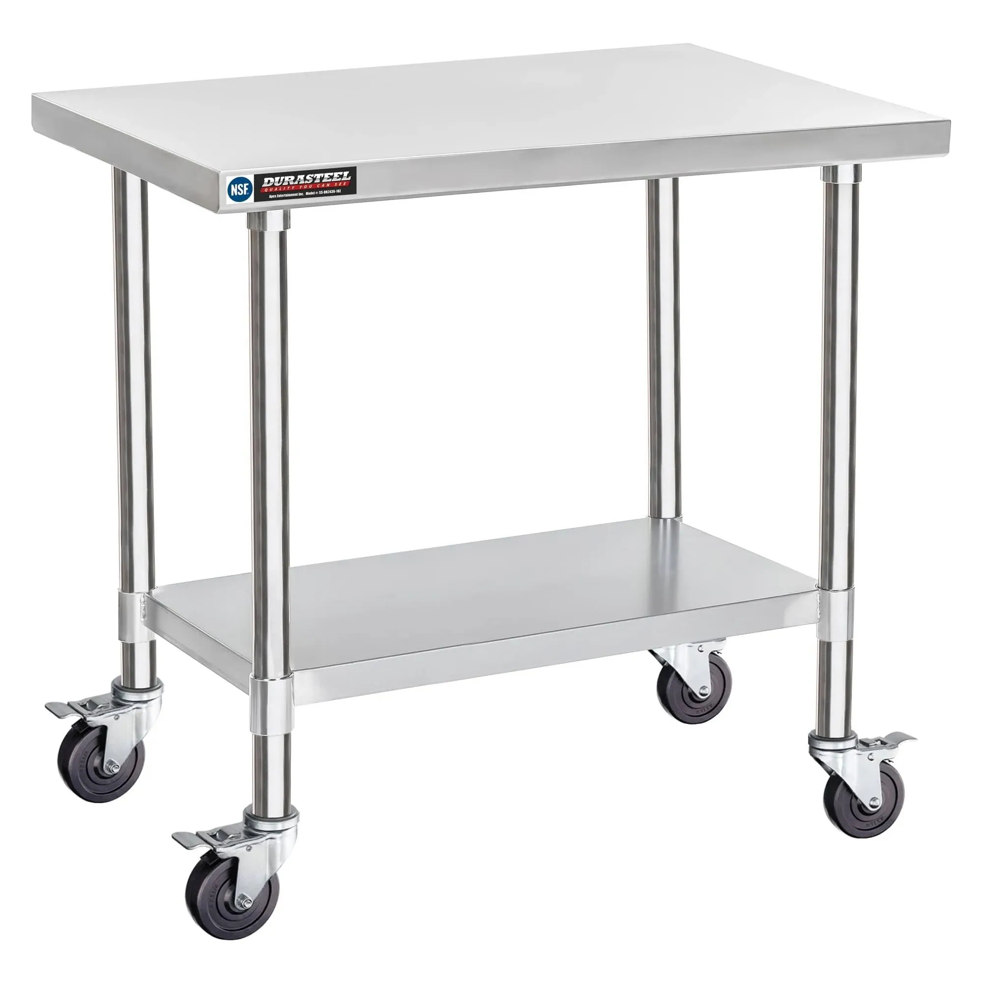 Food Prep Stainless Steel Table -  24 X 36 Inch Metal Table Cart - Commercial Wo