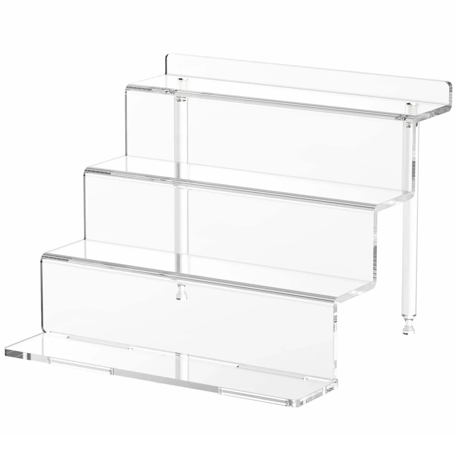 NIUBEE Clear Acrylic Riser Stand Shelf for Amiibo Funko Pop Figure Display, Steps Display for Decoration and Organizer-Small