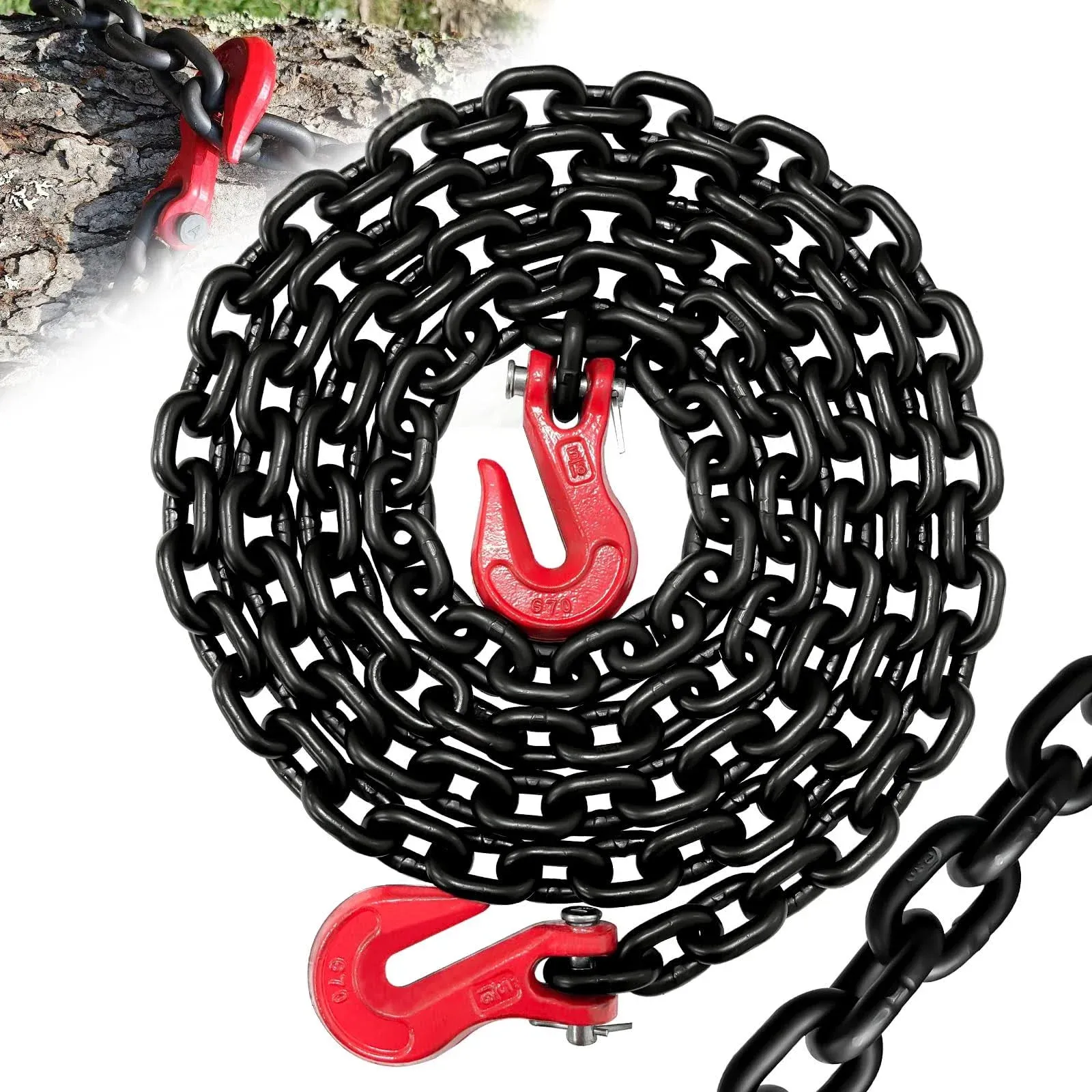 SENKEYFE G80 Transport Binder Chain 5/16 Inch×10 Foot|Wll 4900 lbs Tow Chain with ...