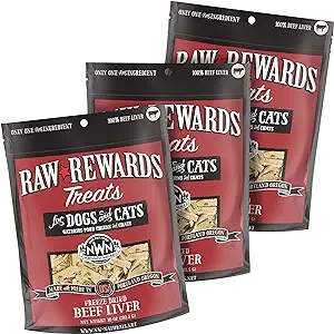 Northwest Naturals Raw Rewards Freeze-Dried Treats for Dogs and cats - Beef Liver - gluten-Free Pet Food, cat Snacks, Dog Snacks