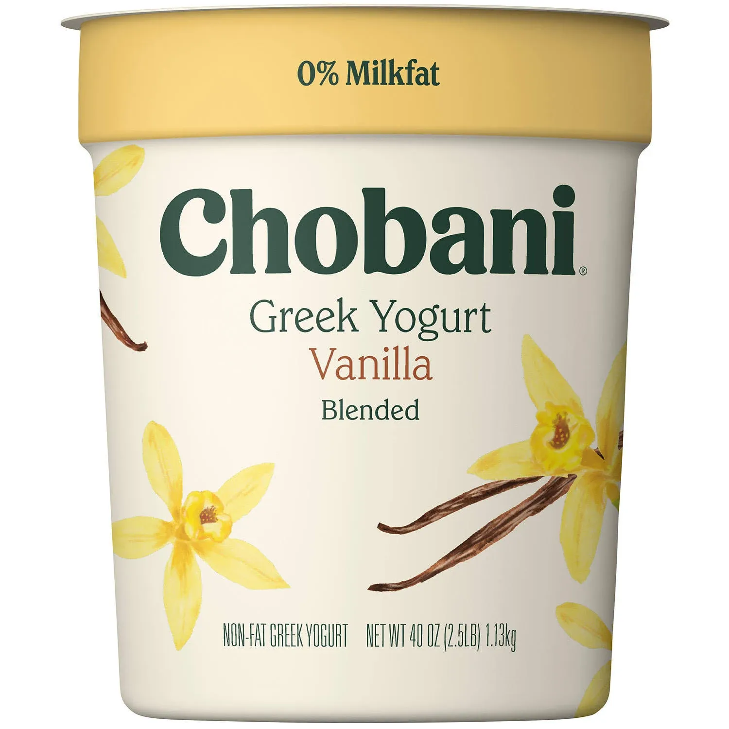 Chobani Vanilla Blended Non-Fat Greek Yogurt - 40 oz