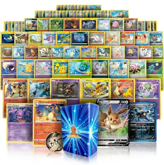 Ultra Rare Starter Bundle | 100+ Authentic Cards | 1x Ultra Rare Guaranteed | Legendary, VSTAR, VMAX, V, GX, or EX | Plus Bonus 10x Holos or Rares | GG Deck Box Compatible