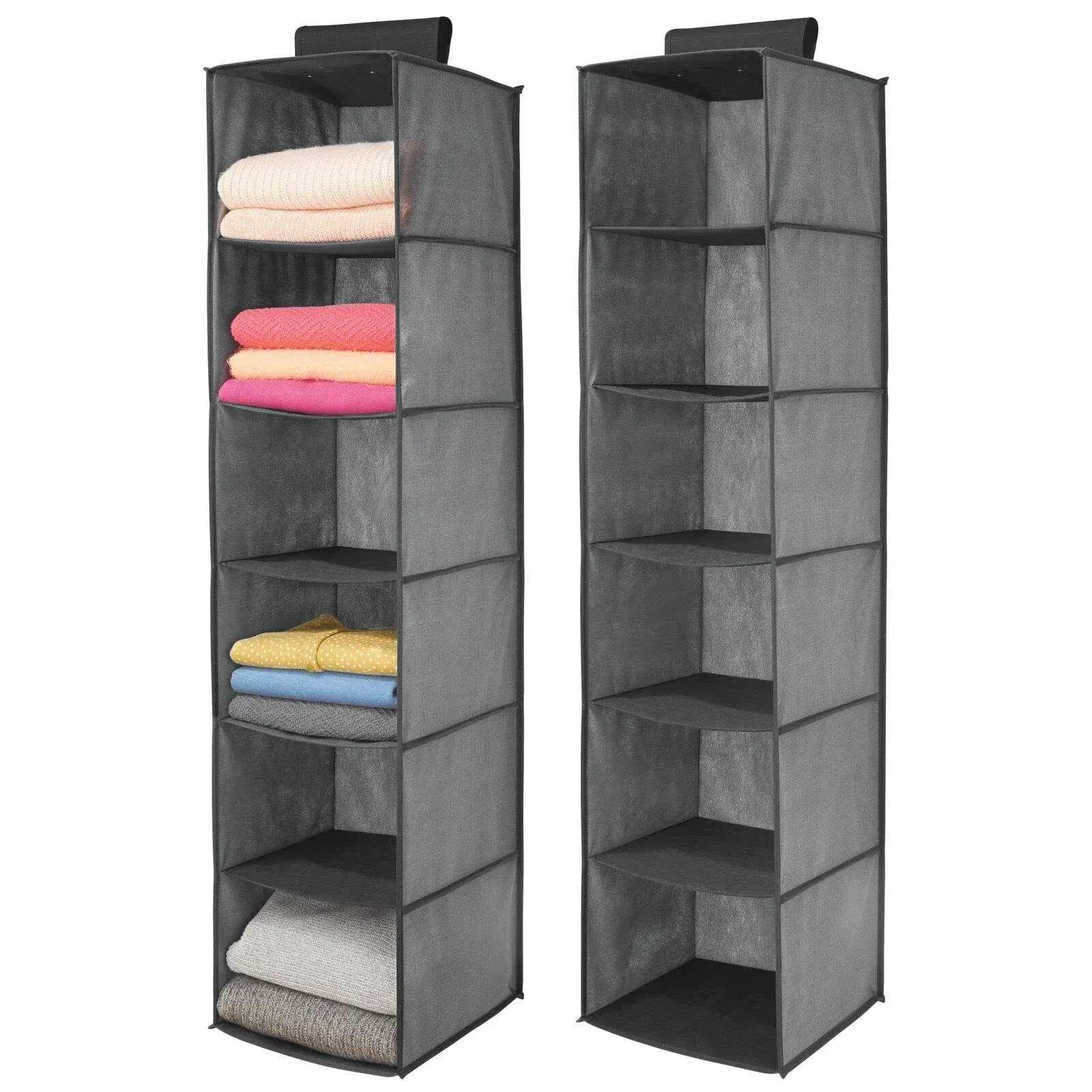 6 Shelf Fabric Hanging In-Closet Organizer Storage by mDesign