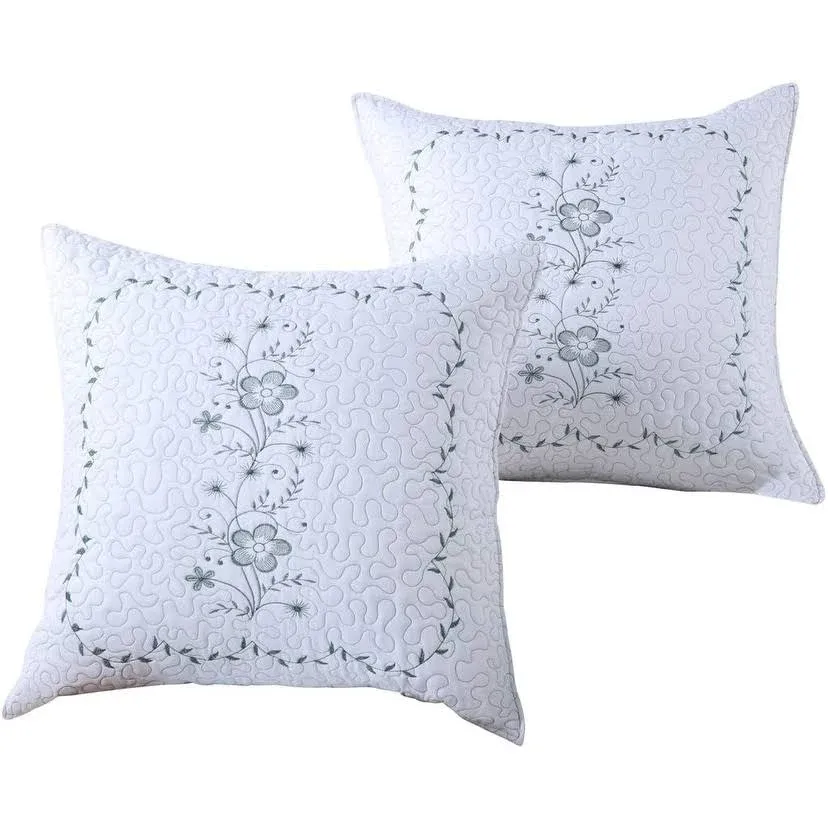 MarCielo 2 Pack Pillow Shams Throw Pillow Covers Euro Sham Embroidery - 26 by 26 ...