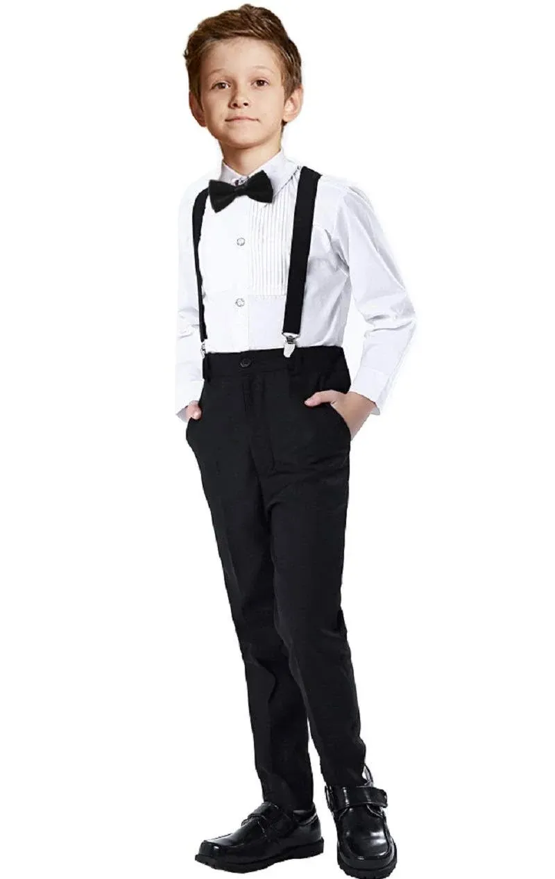 Boys Formal Suspenders Suits Set