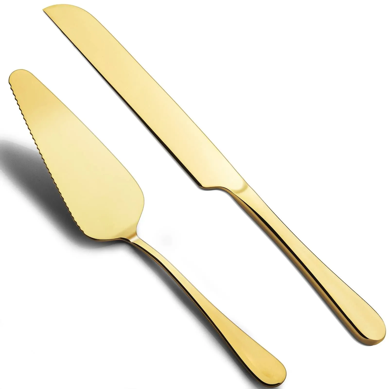 Gold Wedding Cake Knife and Server Set