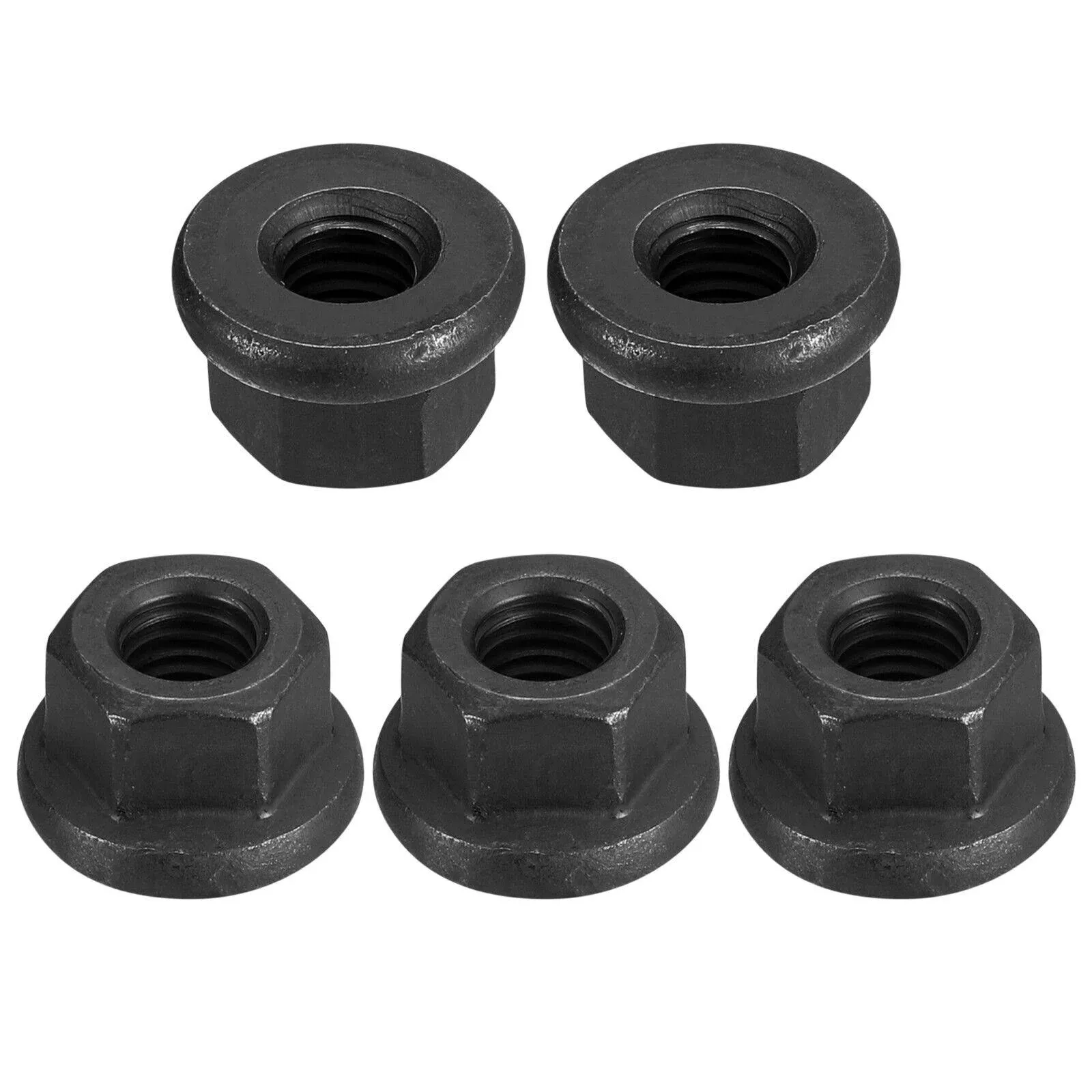 M8 Flange Hex Lock Nuts, 5pcs Grade 10.9 Carbon Steel Hex Flange Nuts | Harfington