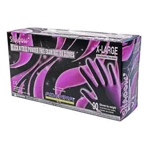 Adenna SHD938 Shadow Nitrile Powder Free Exam Gloves, X-Large, Black, Case/10